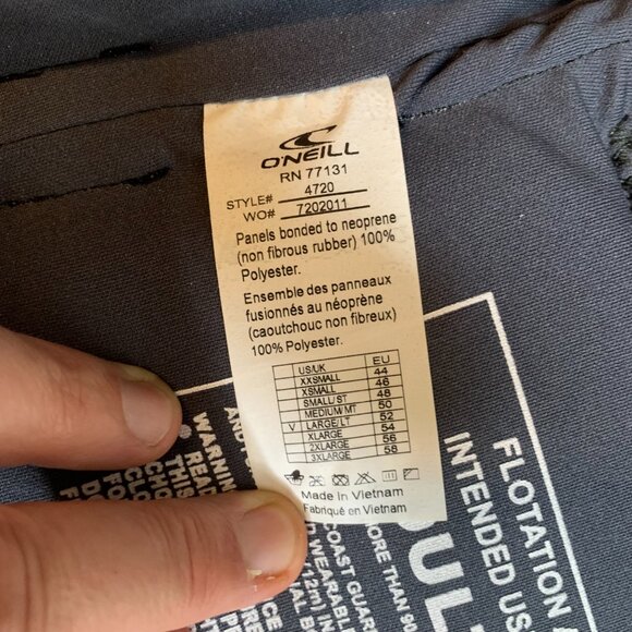 O'Neill Adult LG Grey/Red Approved Lifejacket. Style 4720 - Picture 5 of 5